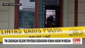 VIDEO: Tim Gabungan Selidiki Penyebab Kebakaran Rumah Hakim PN Medan