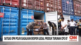 VIDEO: Satgas OPN Polri Gagalkan Ekspor Ilegal Produk Turunan CPO 87