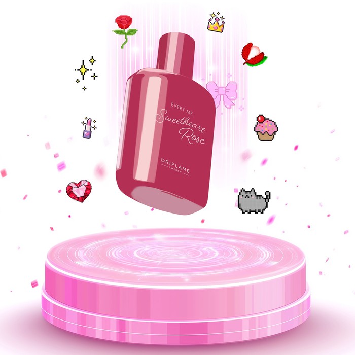 Koleksi parfum terbaru dari Oriflame, yakni Every Me, yang bisa digunakan olehmu untuk menunjukkan karakter lembut penuh kasih atau berani. Every Me Eau de Toilette hadir dalam dua varian, yakni Every Me Sweetheart Rose Eau de Toilette dan Every Me Drama Queen Iris Eau de Toilette.