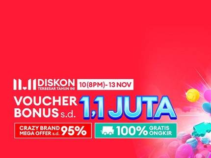 Lazada 11.11 Diskon Terbesar Tahun Ini, Popok hingga Skincare Dijual dengan Harga Miring