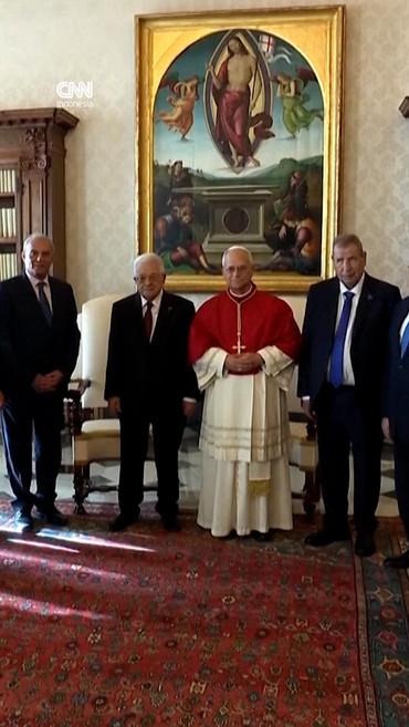 Momen Pertemuan Presiden Palestina dan Paus Leo di Vatikan