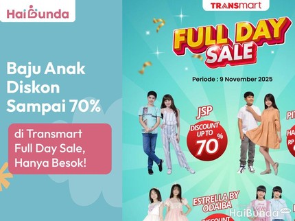 Baju Anak Diskon Sampai 70% di Transmart Full Day Sale, Hanya Besok