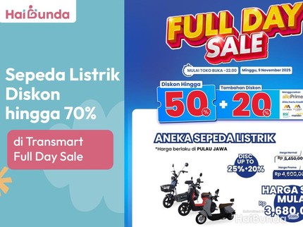Sepeda Listrik Diskon hingga 70% di Transmart Full Day Sale