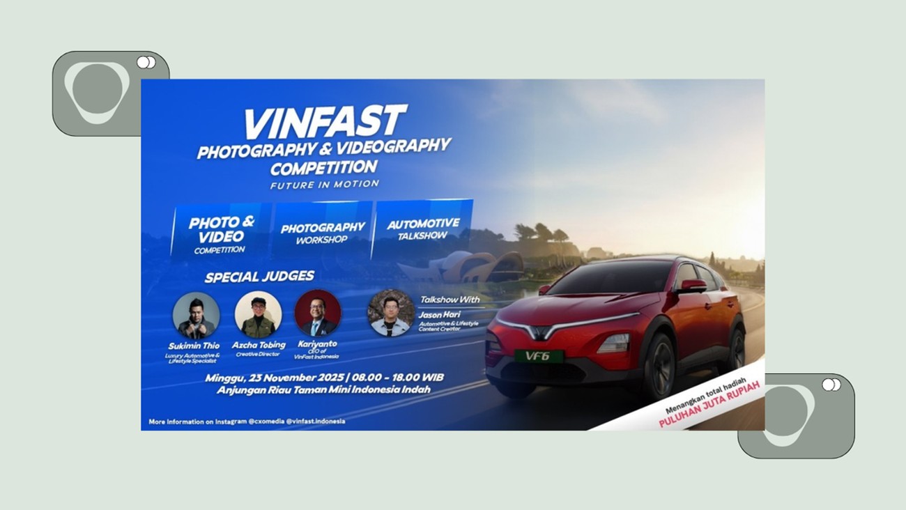 VinFast Indonesia Ajak Kreator Visual Eksplorasi Inovasi Mobil Listrik VF 6 lewat Kompetisi Fotografi & Videografi di TMII