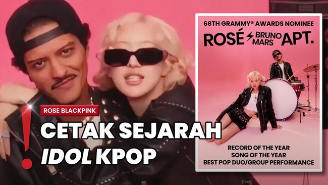 Rose BLACKPINK Tak Menyangka 'APT.' Raih 3 Nominasi Grammy
