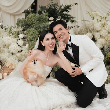 Bak Fairy Tale, Intip Busana Pengantin Davika Hoorne yang Resmi Menikah dengan Ter Chantavit