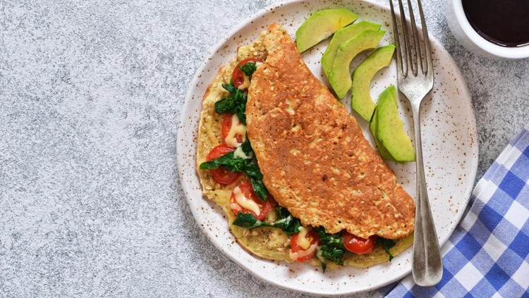 Ilustrasi avocado omelet