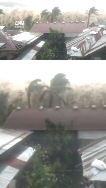 Detik-detik Topan Super Fung-wong Terjang Permukiman Pesisir Filipina