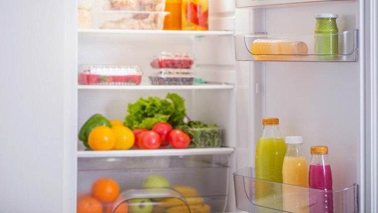 refrigerator with different healthy food