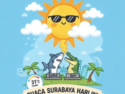 Cuaca Surabaya Hari Ini, Hujan Ringan hingga Sedang di Seluruh Kota