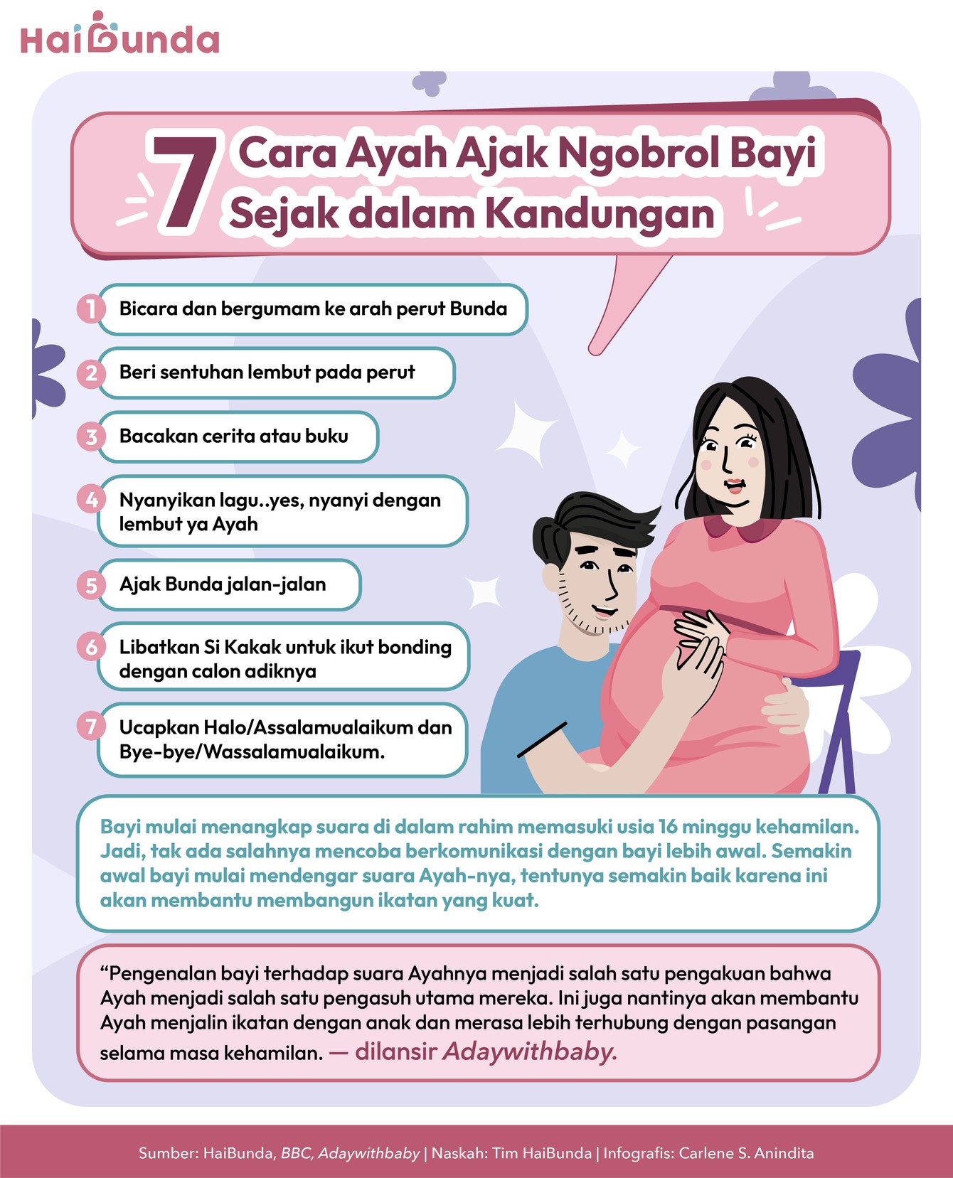 7 Cara Ayah Ajak Ngobrol Bayi Sejak dalam Kandungan