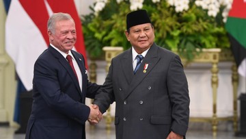 Prabowo Dapat Penghargaan Tertinggi dari Raja Yordania Abdullah II