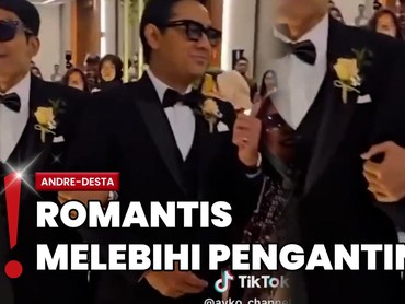 Duo Duda, Andre Taulany-Desta Gandengan Iringi Boiyen ke Pelaminan