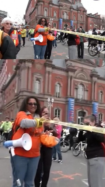 Demo Anti-Trump Kepung Gedung Putih Pakai Pita Kuning TKP Kejahatan