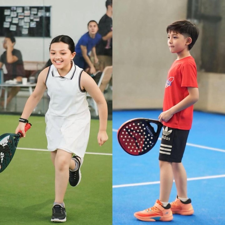 <p>Seru-seruan dalam latihan <em>family </em>padel, kedua anak Ashanty dan Anang Hermansyah, Arsy Addara Musicia Nurhermansyah dan Arsya Akbar Pemuda Hermansyah, turut ikut bermain. Kakak adik ini tampaknya sangat <em>happy</em> dan serius saat berlatih. "<em>Family</em> Padel," kata Ashanty menilik dari laman Instagramnya. (Foto: Instagram @ashanty_ash)</p>