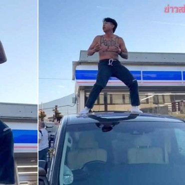 Viral Influencer Thailand Joget Tanpa Baju di Atas Mobil Saat di Gunung Fuji