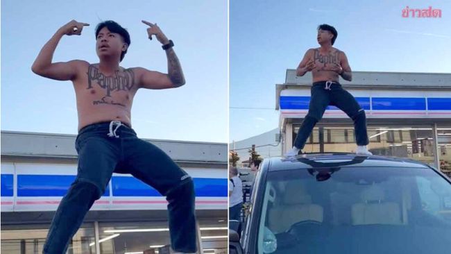 Viral Influencer Thailand Joget Tanpa Baju di Atas Mobil Saat di Gunung Fuji