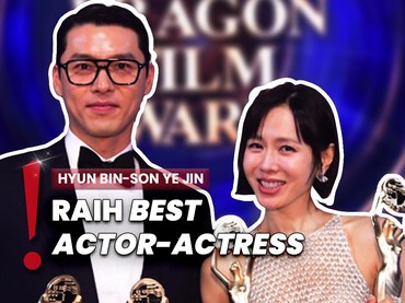 Video: Momen Hyun Bin-Son Ye Jin Menang Blue Dragon Film Awards