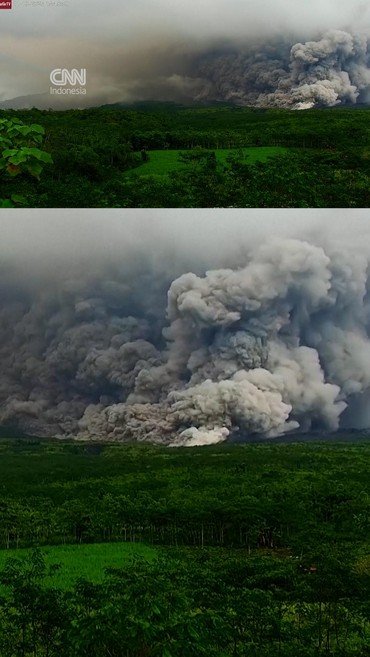 Penampakan Pergerakan Erupsi Gunung Semeru,  Awan Panas Meluncur 14 Km