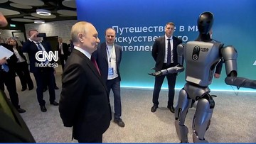 Momen Robot Humanoid AI Rusia Asyik Joget di Hadapan Putin