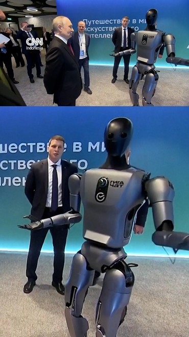 Momen Robot Humanoid AI Rusia Asyik Joget di Hadapan Putin