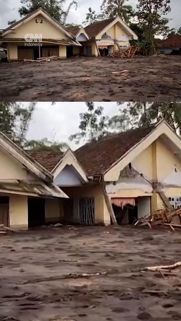 Lumpur dan Abu Vulkanik Erupsi Semeru Selimuti Dusun Kamar A Lumajang