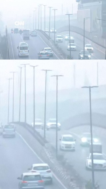 Kualitas Udara Buruk, New Delhi India Dikepung Asap Polusi