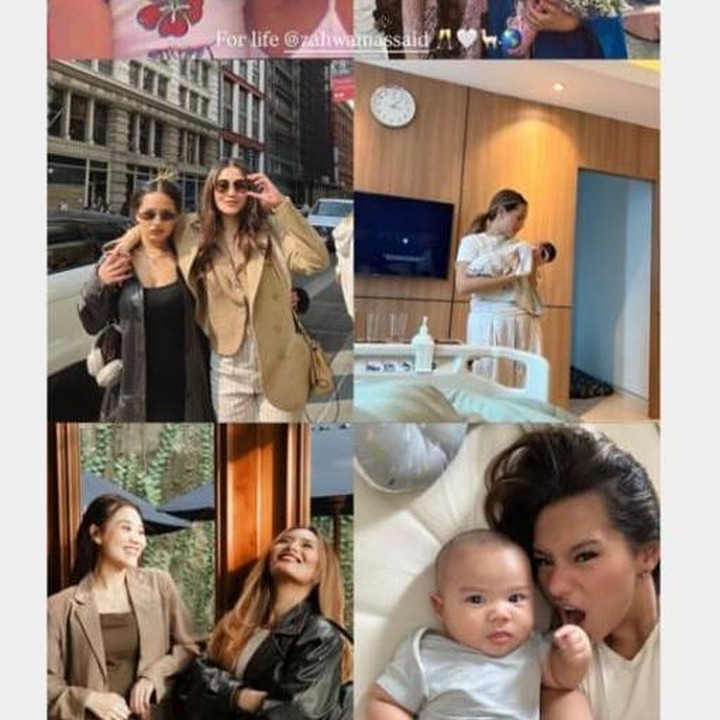 <p>Aaliyah juga mem-<em>posting</em> foto bersama sang kakak sejak masih kecil hingga dewasa di Instagram Stories. Dalam sati foto, Aaliyah membagikan momen manis Zahwa bersama putranya Arash. Zahwa mem-<em>posting</em> ulang unggahan tersebut dan menuliskan ucapan terima kasih ke sang adik. "Teman baikku, terimaksih sudah memberikan kami kehidupan baru untuk dicintai," ungkap Zahwa. (Foto: Instagram @aaliyah.massaid)</p>