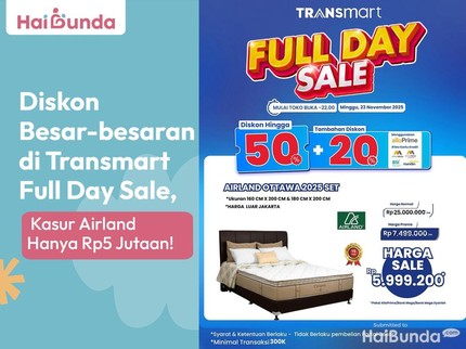 Diskon Besar-besaran di Transmart Full Day Sale, Kasur Airland Hanya Rp5 Jutaan!