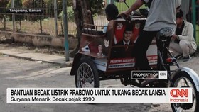 VIDEO: Bantuan Becak Listrik Prabowo Untuk Tukang Becak Lansia