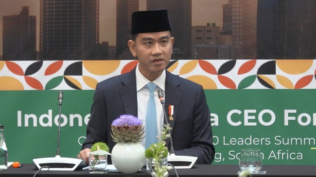 Wapres RI Gibran berpidato di hadapan puluhan pemimpin dunia dalam Konferensi Tingkat Tinggi atau KTT G20 di Johannesburg, Afrika Selatan, Sabtu (22/11).