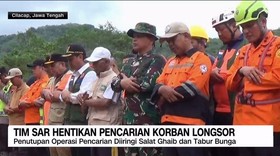 VIDEO: Tim SAR Hentikan Pencarian Korban Longsor Cilacap