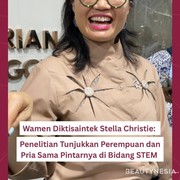 Wamen Diktisaintek Stella Christie Menegaskan Bahwa Penelitian Menunjukkan Perempuan Sama Kompetennya dengan Pria di Bidang STEM.