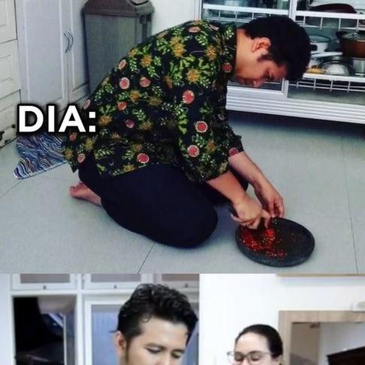 <p>Selain menyamakan suaminya sebagai aplikasi helper, Arumi juga mengunggah momen saat Emil mengerjakan tugas rumah seperti memasak, menemaninya belanja ke pasar, mengasuh anak, dan menunjukkan bakat bernyanyi. "Paket lengkap," ungkap Arumi. (Foto: Instagram @arumibachsin_94)</p>