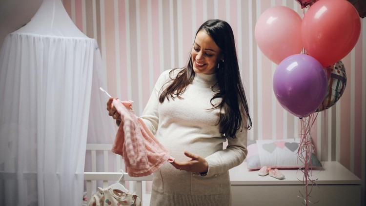 Ilustrasi Ibu Hamil Pesta