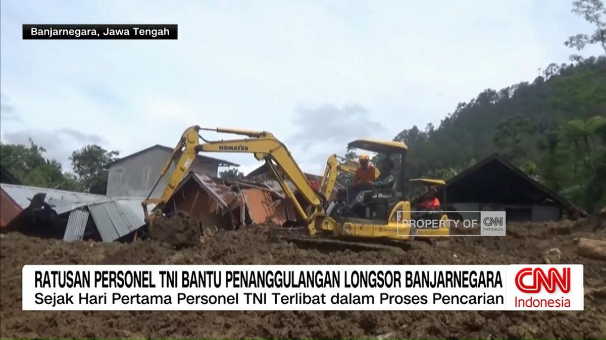 VIDEO: Ratusan Personel TNI Bantu Penanggulangan Longsor Banjarnegara