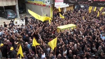 Momen Ribuan Orang Makamkan Komandan Hizbullah yang Dibunuh Israel