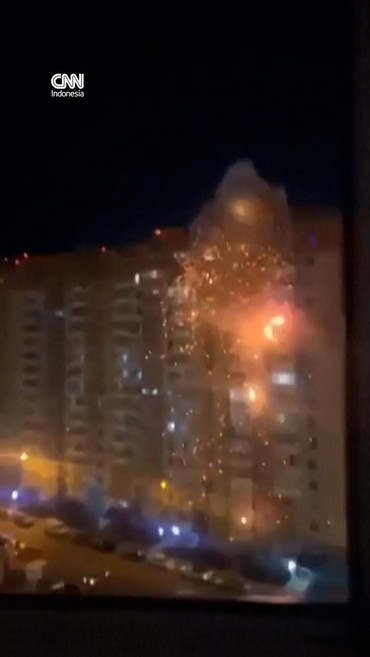 Detik-detik Drone Ukraina Hantam Apartemen di Novorossiysk Rusia