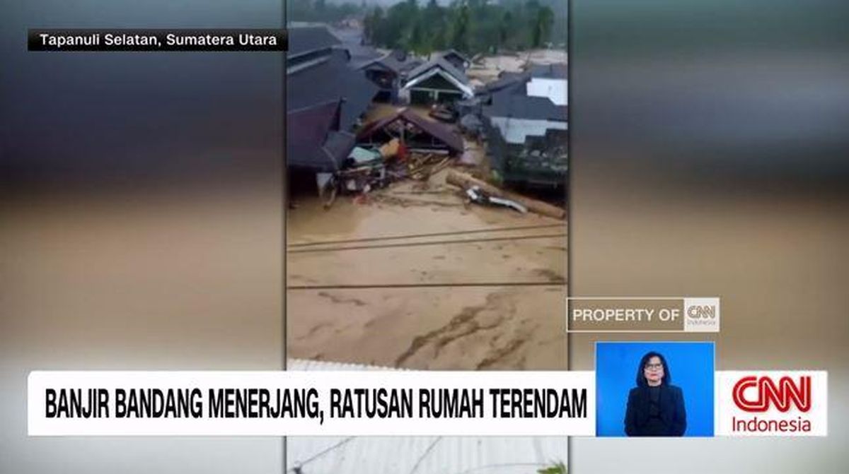 VIDEO: Banjir Bandang Terjang Tapanuli Selatan, Ratusan Rumah Terendam