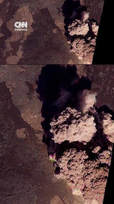 Penampakan Erupsi Gunung Purba Hayli Gubbi dari Satelit