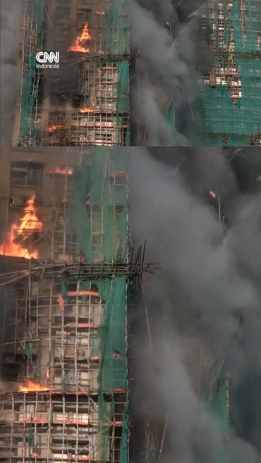 Detik-detik Kebakaran Gedung 2.000 Hunian di Hong Kong