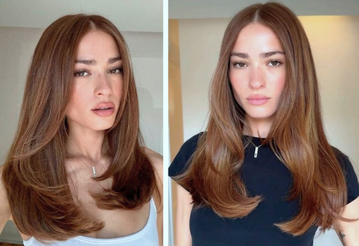 Caramel brown warna rambut coklat karamel yang bikin olive undertone makin glowing. Shade ini beri efek brightening tanpa berlebihan./Foto: chenliejia.com/pinterest.com/ecemella
