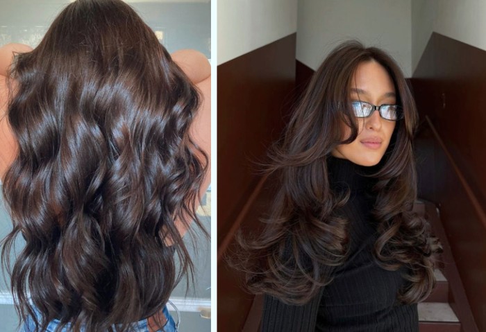 Dark espresso warna rambut agar terlihat muda dan cerah untuk kamu olive undertone. Shade ini beri kontras pada olive undertone, sehingga wajah nggak terlihat kusam/Foto: pinterest.com/fabmoodmag/callmeyours__