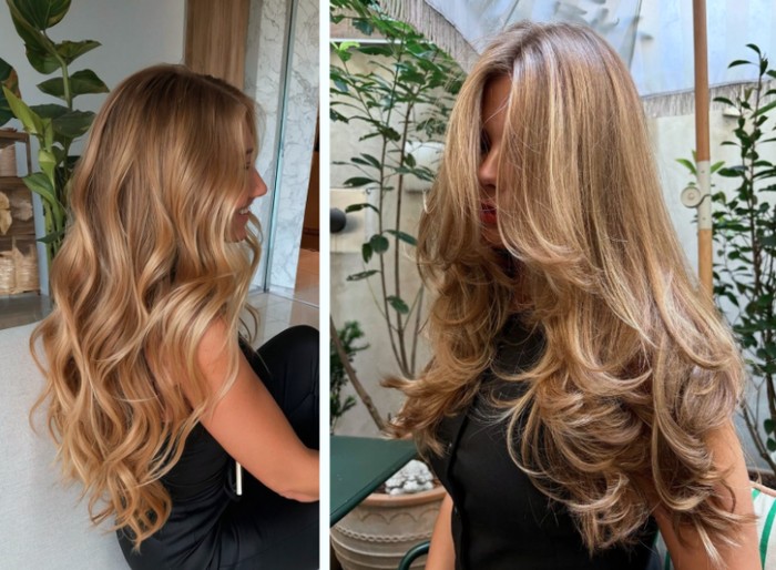 Honey blonde warna yang cocok untuk olive skin agar tampak fresh dan lebih muda. Gabungan warm yellow dengan hint caramel buat wajah olive undertone jadi lebih bersinar./ Foto: pinterest.com/CheerLives/alenakartasheva