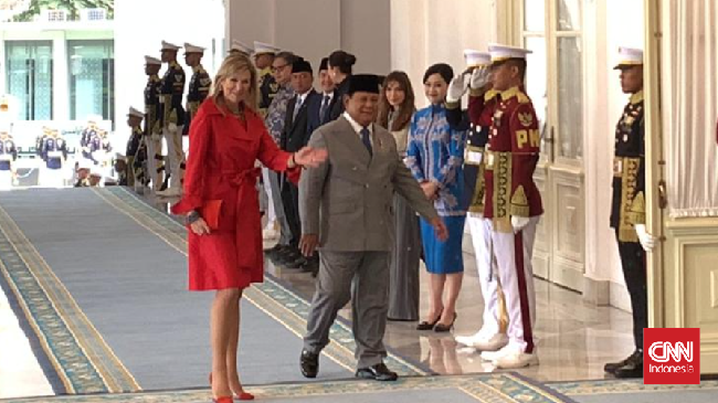 Presiden Republik Indonesia Prabowo Subianto menerima kunjungan Ratu Maxima dari Kerajaan Belanda di Istana Merdeka, Jakarta, Kamis (27/11) hari ini.