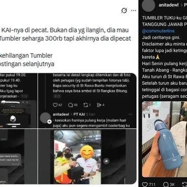 Kata KAI soal Viral Tumbler Tuku Penumpang yang Berimbas Pemecatan Petugas