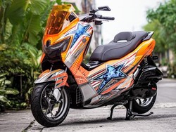 Racing Abis! Yamaha Nmax Turbo Ini Dimodifikasi ala Grafis Replika Helm Balap