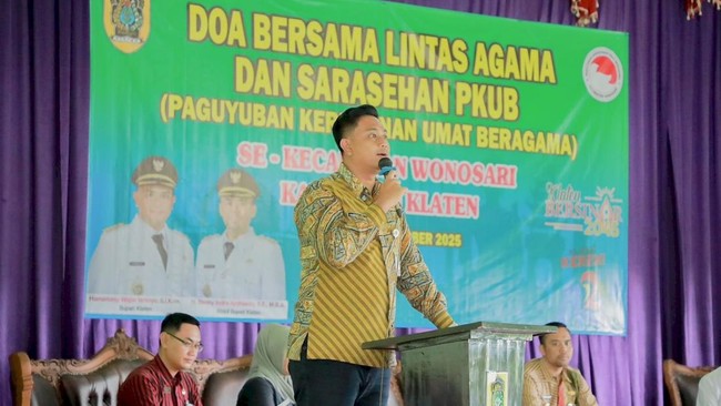 Pemerintah Kecamatan Wonosari menggelar Sarasehan dan Doa Bersama lintas agama untuk memperkuat kerukunan dan stabilitas sosial di Klaten.