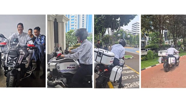 Menkeu Purbaya Yudhi Sadewa membagikan momen saat dia mengendarai moge BMW R 1300 GS di kompleks Kemenkeu.