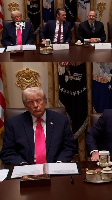 Momen Trump Kerap Tertidur saat Rapat Kabinet di Gedung Putih